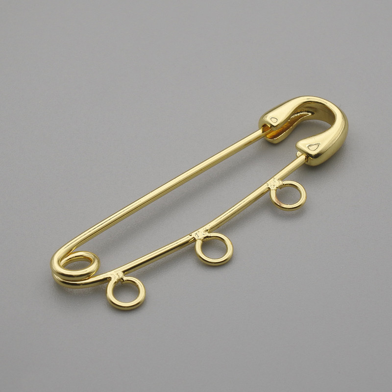 Brooch base with pin 41×12mm ± gold metal