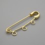 Brooch base with pin 41×12mm ± gold metal