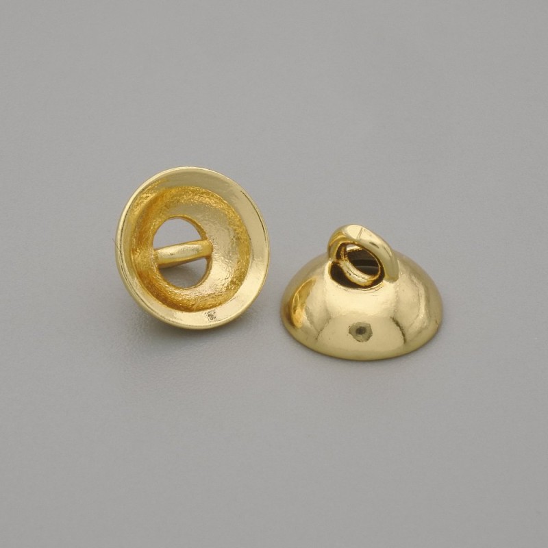 Price per 1 pc. Findings end cap cap for bead, metal colour gold, diameter 8×1 mm ± hole diameter 1.8 mm