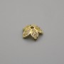 Bead cap for bead, gold colour, diameter 9x1mm±, hole diameter 2mm+