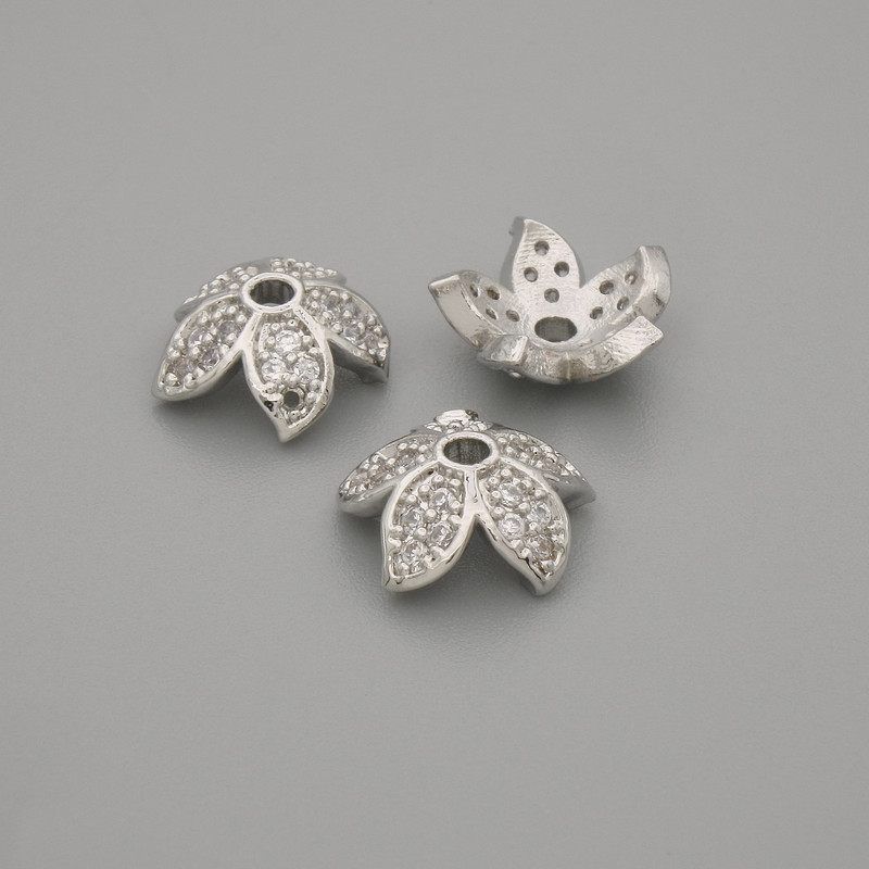 Bead cap for bead, silver colour, 9x1mm +/- hole, diameter 2mm+