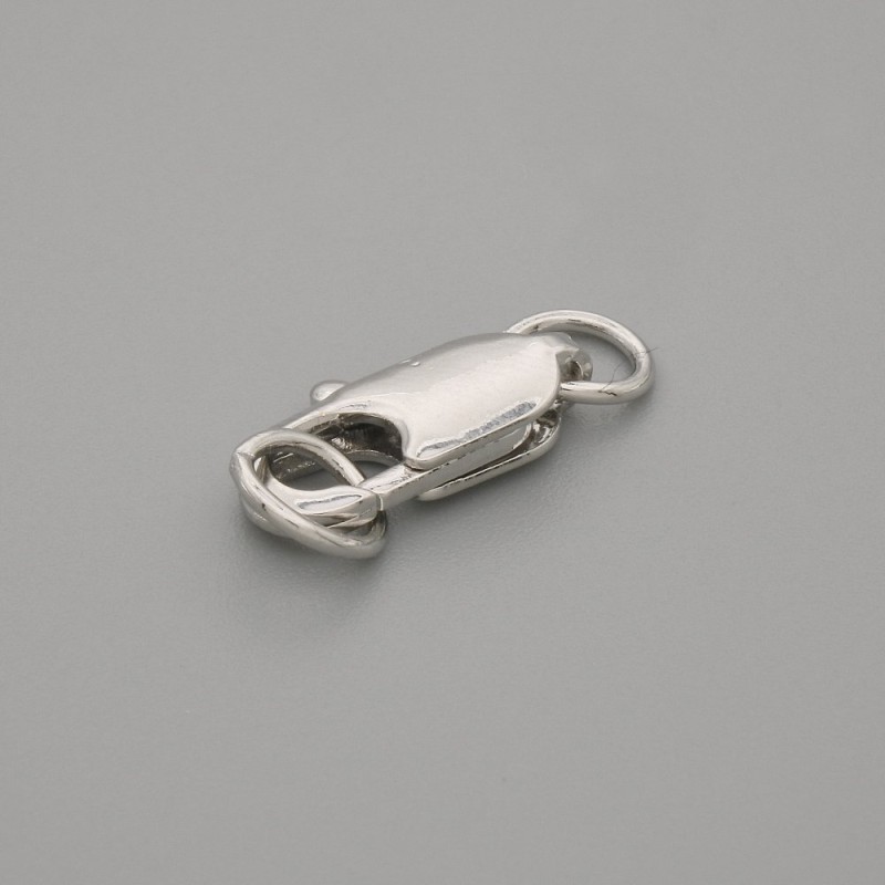 Screw-in Clasp, lobster clasp, 13x5mm ± metal colour silver