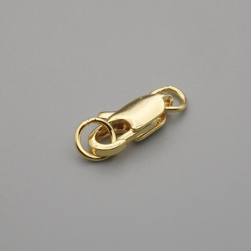 Clasp, Lobster, 12×4 mm diameter ± colour finish: gold