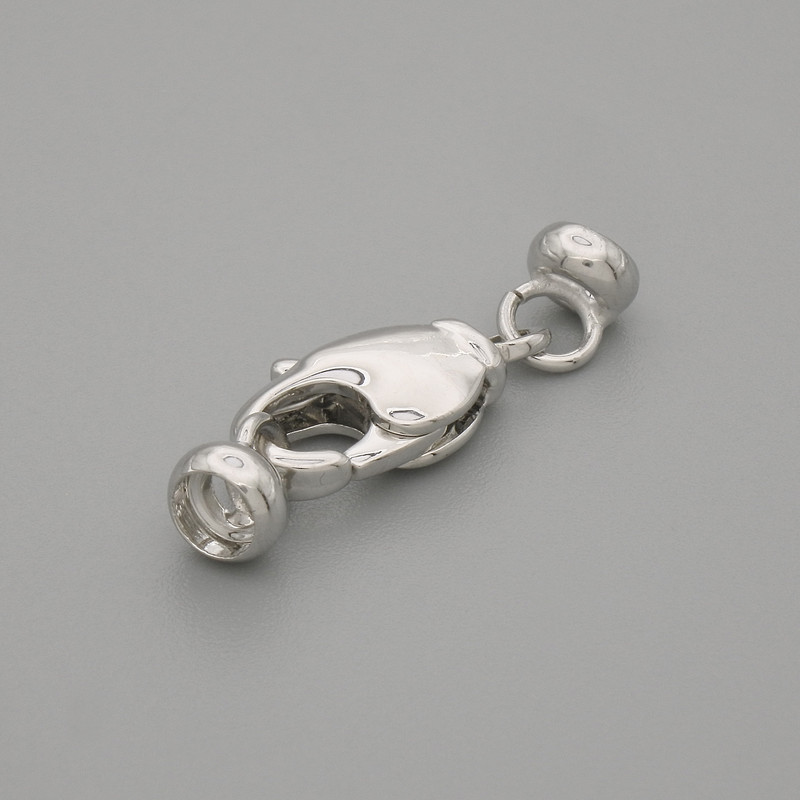 Price per 1 pc. Lobster clasp, diameter 14×6, 5mm± metal colour silver