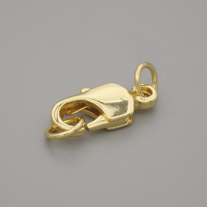 Crimp / Jump Ring Clasp, 16×7mm diam., gold colour