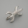 Findings bead inlay with rhinestones, metal colour silver, diameter 20x12mm± hole diameter 1.7mm± per piece