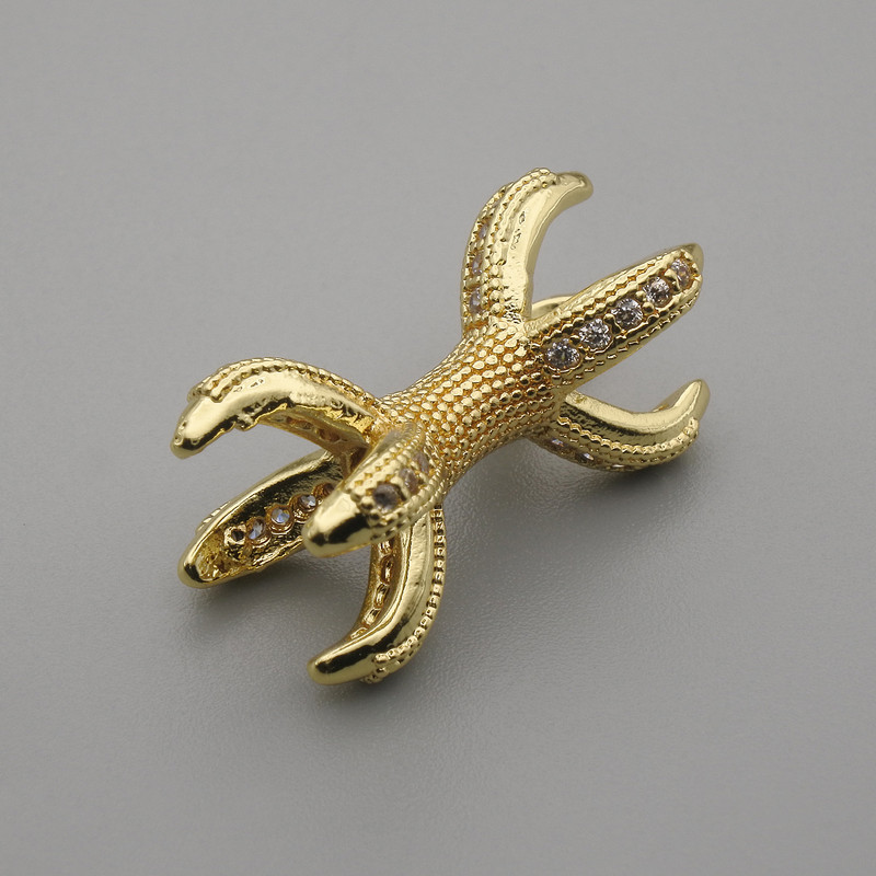 Bead Finding Insert with Crystals, metal colour Gold, diameter 20×12mm±, hole diameter 1.7mm± per 1 piece
