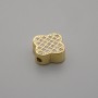 Bead finding insert shamrock crystal with metal colour gold, diameter 10mm± hole diameter 1.6mm± per piece