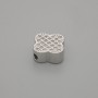 Charm bead insert Clover with crystals, metal colour silver, diameter 10mm± hole diameter 1.6mm± per piece