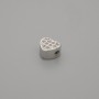 Bead finding heart insert with crystals, metal colour silver, diameter 6x5, 5mm+- opening, diameter 1, 9mm+- per piece