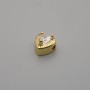 Bead finding bead insert heart colour metalic gold, diameter 6.5×6.5mm± hole diameter 1.3mm± per 1pc