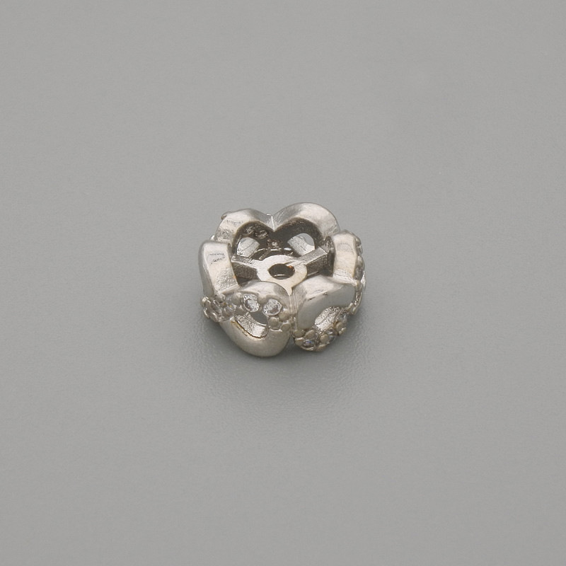 Bead Insert Findings, metal colour Silver, pendant 8×4 mm ± hole 1.1 mm ± per piece