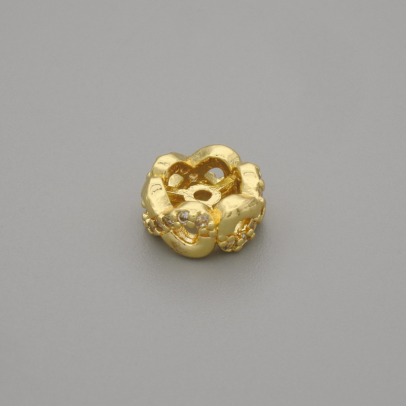Bead plug bead insert colour: gold, diameter 8x4mm± hole diameter 1.1mm± per piece