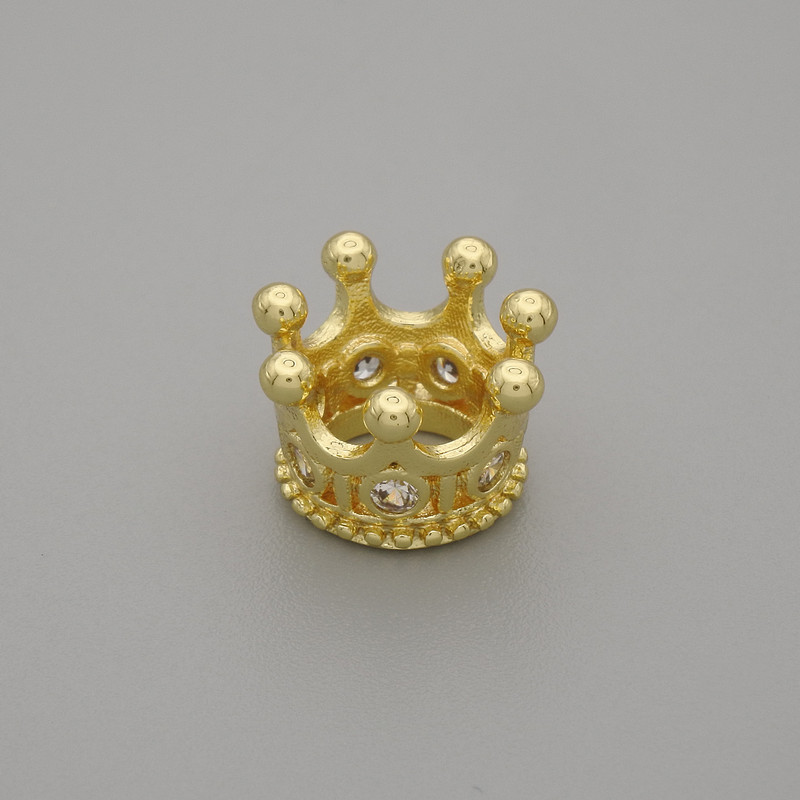 Pandora Bead Crown 8x7mm + -, diameter 6mm + - per 1 piece