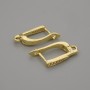 Earrings posts in golden metal 16×1.5 mm pair