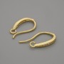 Ear posts for earrings, golden metal, 13×1.5 mm + - pair