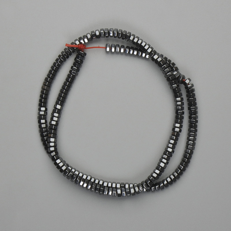Hematite Beads Faceted Rondelle 4x1.5mm, 40cm length