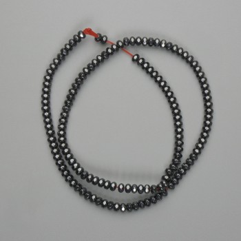 Faceted Hematite Beads Rondelle 4x2.5mm+, length 40cm+