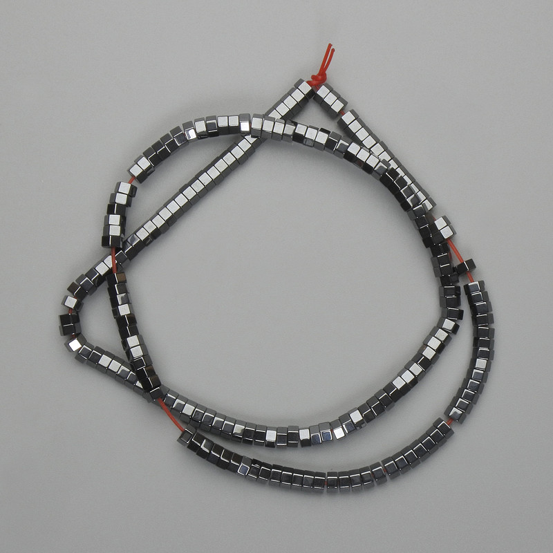 Hematite Beads Faceted Rondelle 4x2mm +-, length 39cm+