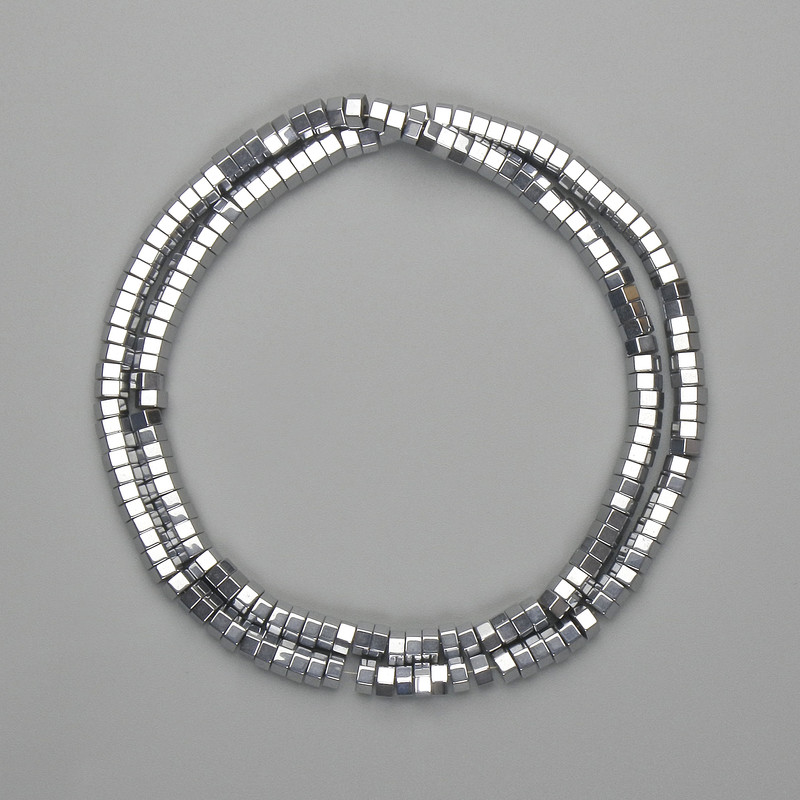 Hematite Beads Faceted Rondelle 4x2mm+- colour Silver, length 40cm+