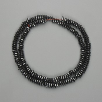 Faceted Hematite Rondelle Beads 5x1.5 mm, 40 cm strand