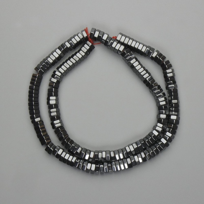 Hematite Beads Faceted Rondelle 6x2mm +-, length 40cm+