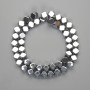 Hematite Beads Faceted 8x8mm+- color: silver, length 39cm+