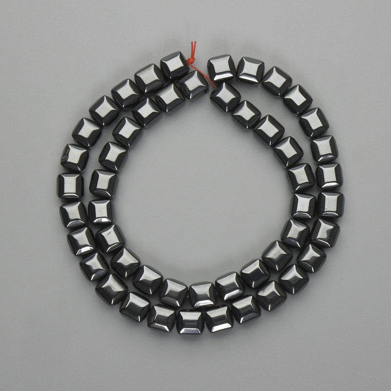 Hematite Beads Cube 7.5-8mm, Thread 38cm, length 38cm