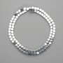 Hematite Beads Cubes 4x4mm+- colour silver, length 40cm+