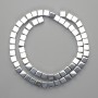 Hematite Cubic Beads 6x6mm+ Silver Colour, 40cm+ Length