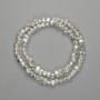 Lava Beads with Silvered Metal Plating, Porous Rondelle 6.5–8.5×4–5 mm, Length 39 cm