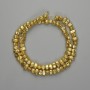 Lava Beads with Gold Plated Metallic Finish, Porous Barrel 6.5–8.5mm 4–5mm? 5×4–5mm+-, length 39cm+