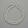 Lava Beads with silver-tone metal finish, porous rondelle 6x4.5 mm, thread length ~38 cm