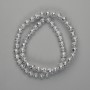 Lava Beads with Silver Plating, Porous Sphere 6.5mm, 37cm Length