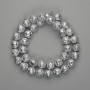 Lava Beads with Silver Plating, Porous Round Bead 10.5mm ±, Length 39cm ±