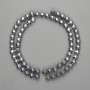Hematite Beads Silver-colour Faceted Round Bead 6mm+-, Needle/Length 38cm+