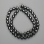 Hematite Beads, Faceted Round 8mm+, on Thread 39cm+