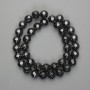 Hemati­te Faceted Round Beads 10mm, length 38cm