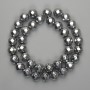 Hematite Beads Faceted Ball 10mm± Color Silver, Length 38cm+