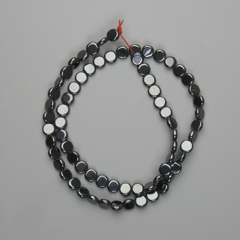 Hematite Beads Coin 6mm, thread 39cm