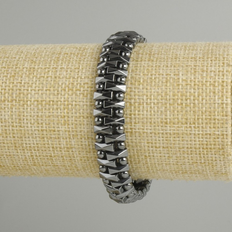 Hematite Bead Bracelet 11×3mm +-, bead 3mm+-, length 18cm+- stretch