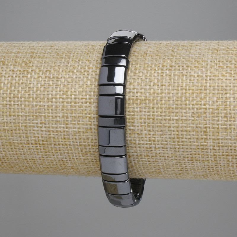 Hematite Chain Bracelet 3×10 mm +-, 7×10 mm +-, length 18 cm +- stretchy