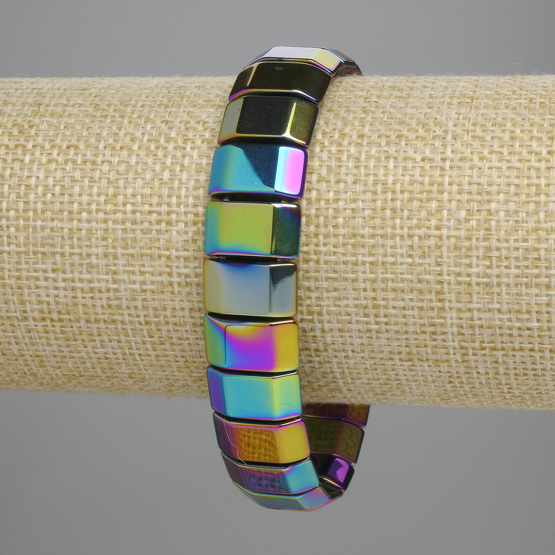 Bracelet Rainbow Hematite chain 8x14mm+-, length 18cm+- stretch