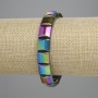 Bracelet Rainbow Hematite Link 10×10mm±, length 18cm± stretch
