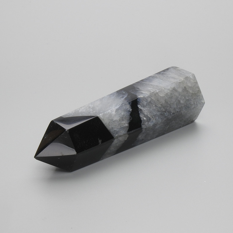 Souvenir pencil made of natural Black Agate 90x26mm± assortment of sizes weight from 100 g. (per 100 g)
