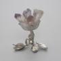 Amethyst Natural Stone on Metal Base, diameter 80-110x50-60mm±, assorted sizes