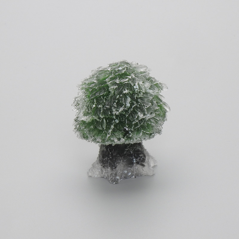 Souvenir statue Tree carved from reprocessed chrysoprase fragment, diameter 45×50mm+