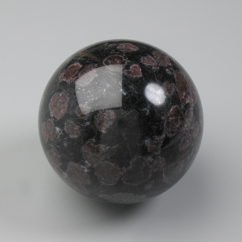 Souvenir sphere natural stone Garnet in matrix, diameter 55–60 mm ± assorted sizes weight from 400 g (price per 100 g)
