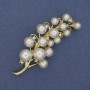 Brooch 'Branch Mallorca' with crystals golden metal 70x28mm +