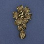 Brooch Pendant Flower Pearl and Crystals Bronze Tone 60x32mm+